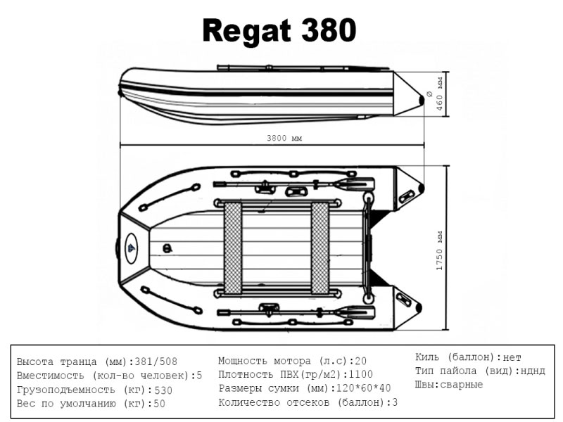 Лодка Regat 380 НДНД